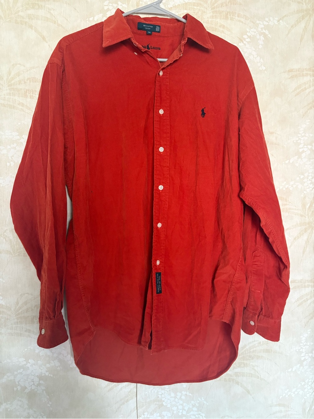 Ralph Lauren Men's Red Corduroy Button-Down Shirt